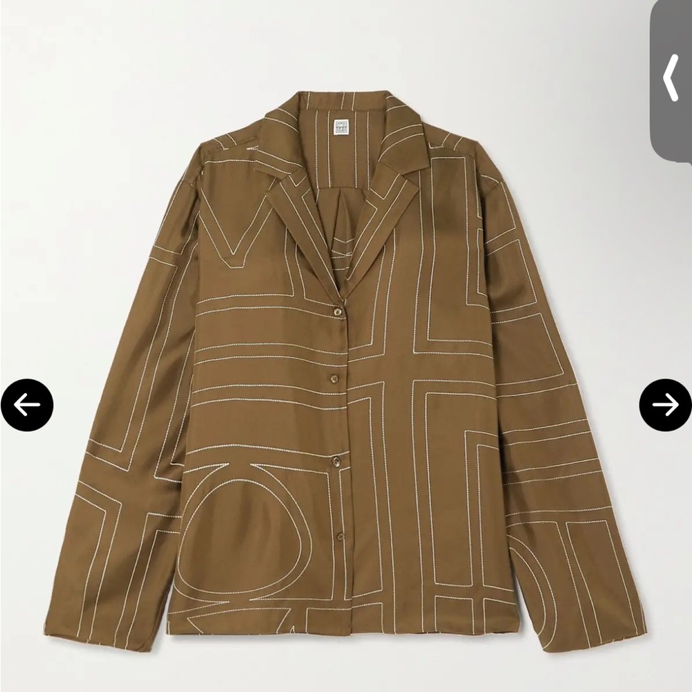 Toteme Brown Blazer with White Stitching